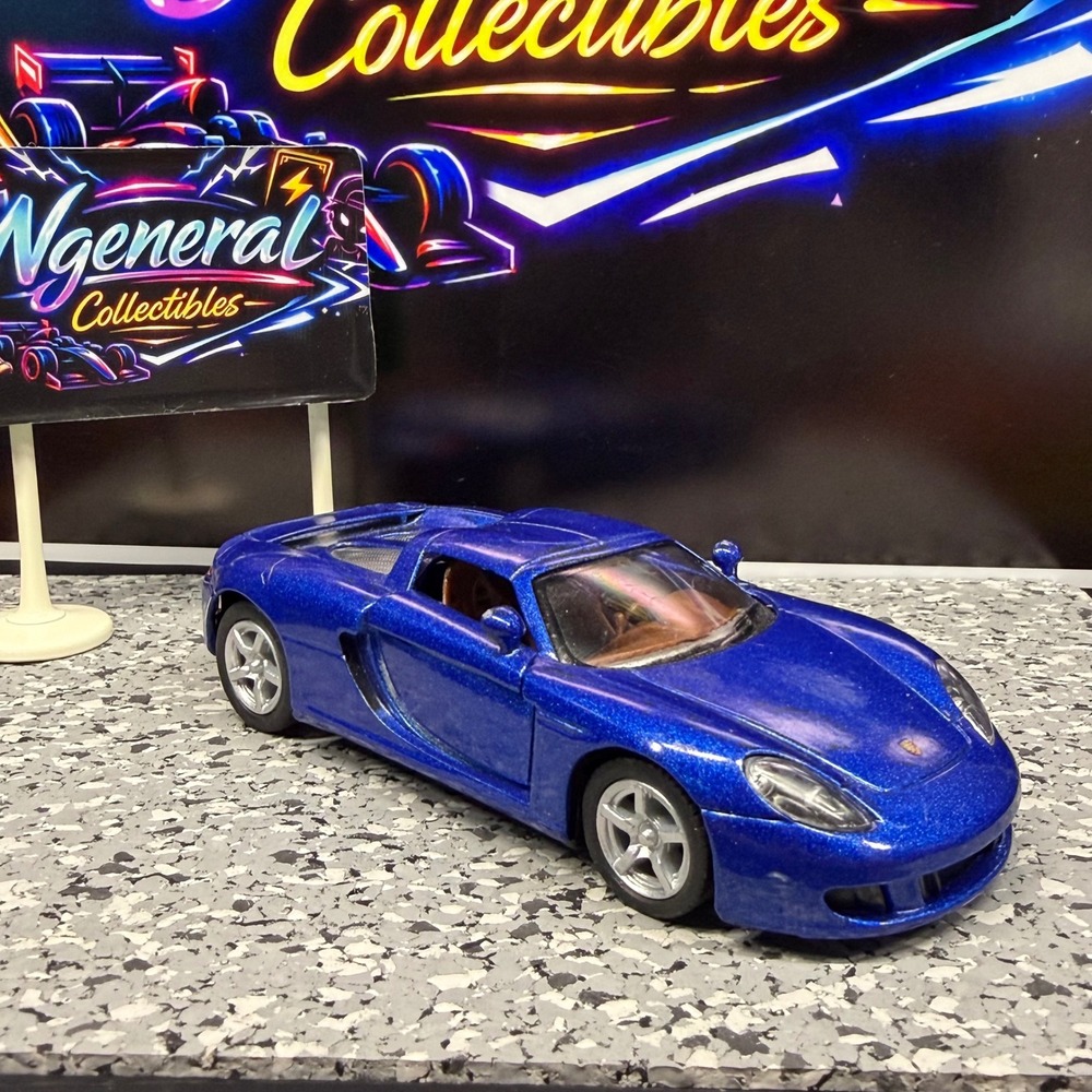 Kinsmart Porsche Carrera GT Metallic Blue Diecast Model Car 1/36 Scale KT5081